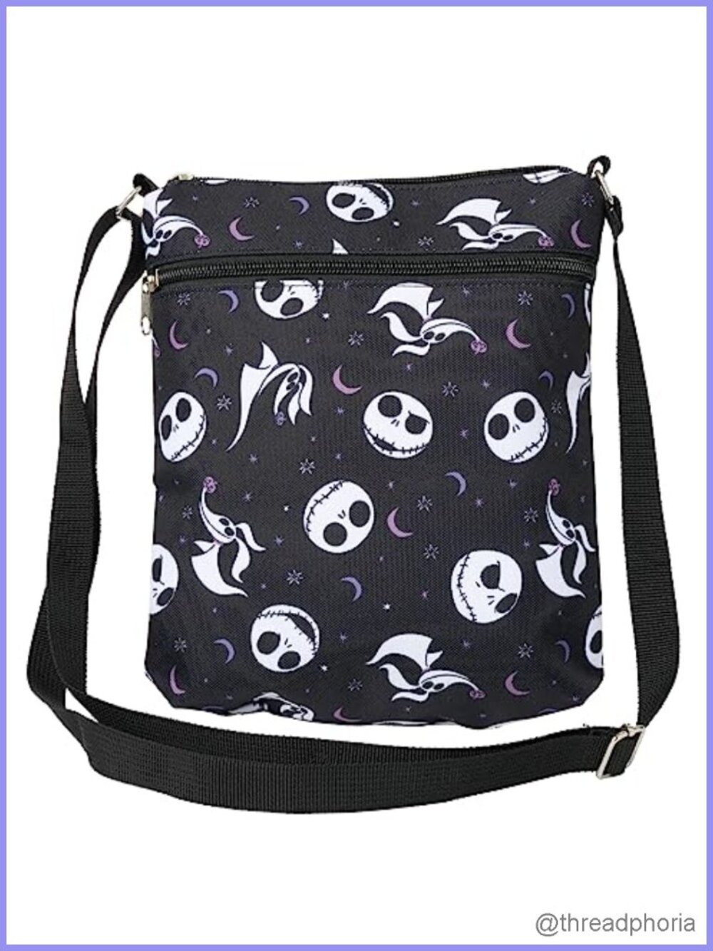 Disney Jack Skellington Crossbody Messenger Bag Nightmare Before Christmas